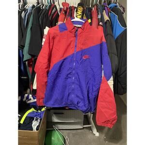 Size M-Vintage 90s NIKE Air Windbreaker Red/Blue/White Jacket